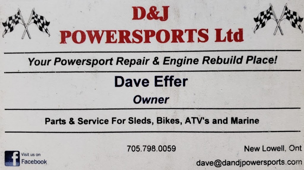 D&J Powersports Ltd. | 3413 McCarthy Drive, New Lowell, ON L0M 1N0, Canada | Phone: (705) 798-0059