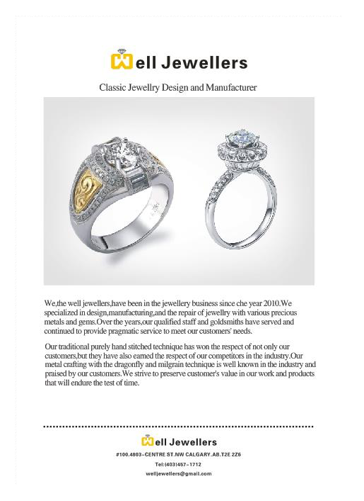 Well Jewellers | 4803 Centre St NW #100, Calgary, AB T2E 2Z6, Canada | Phone: (403) 457-1712