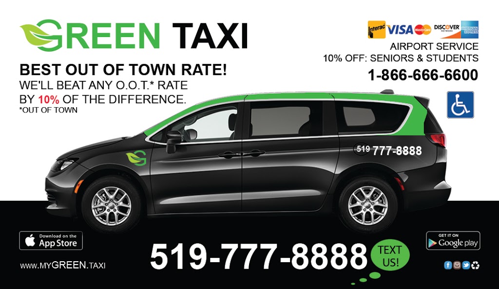 GREEN TAXI | 720 Deveron Crescent Unit 61, London, ON N5Z 4W6, Canada | Phone: (519) 777-8888