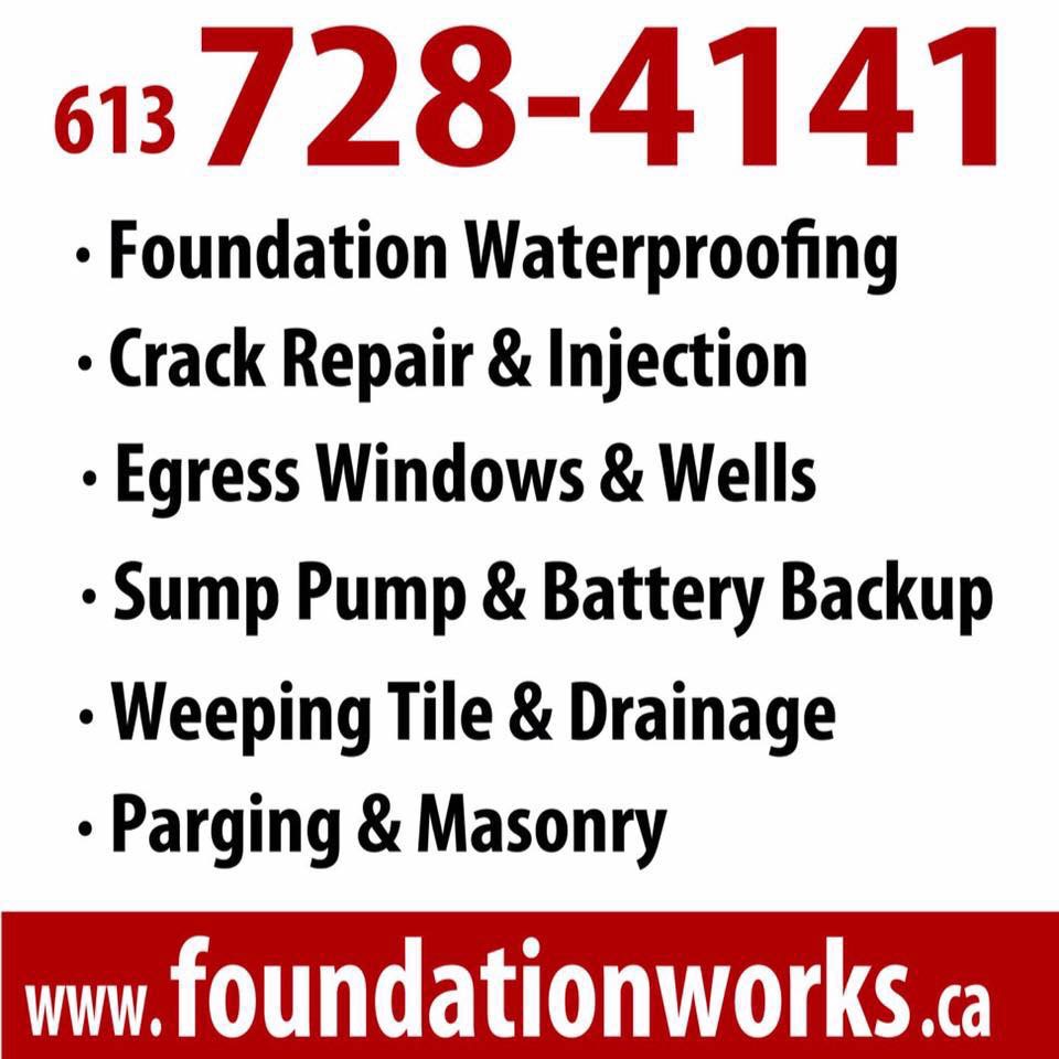 Foundation Works | 703 Schubert Cir, Orléans, ON K4A 4W4, Canada | Phone: (613) 728-4141