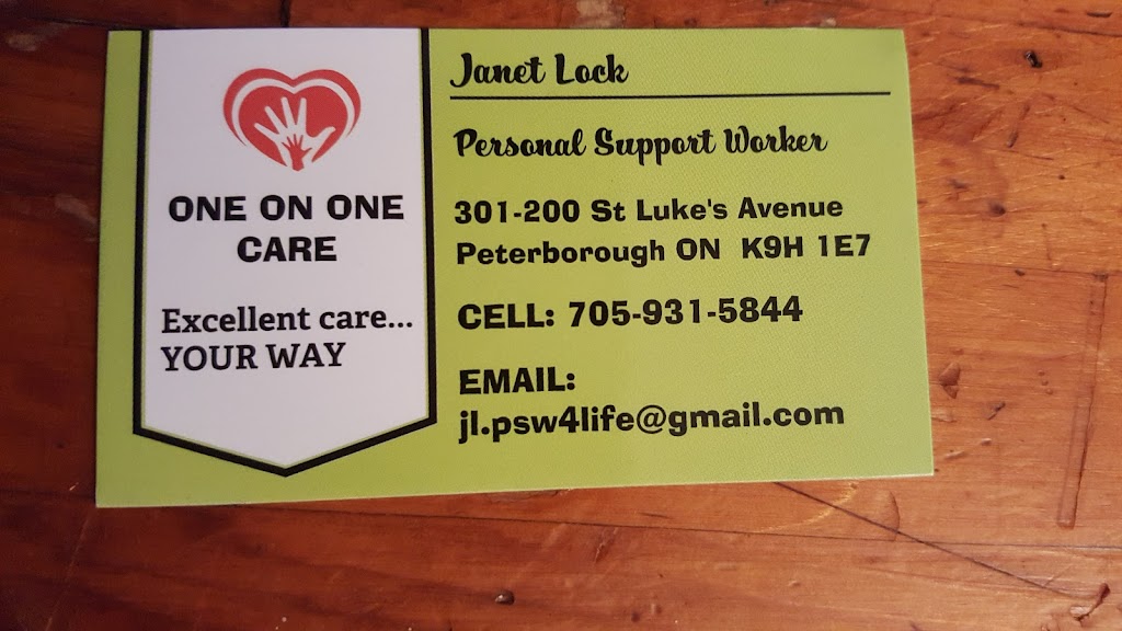 One on One Care - Contact: Janet Lock | 2745 Television Rd, Peterborough, ON K9L 1E7, Canada | Phone: (705) 931-5844