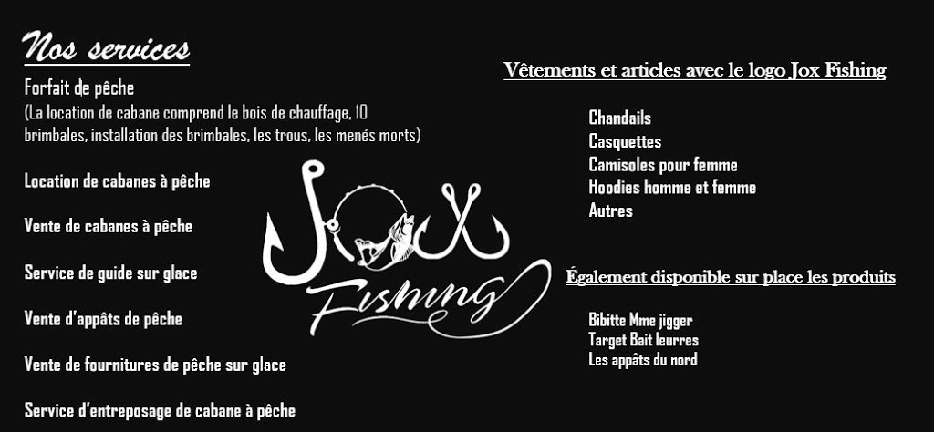 Centre de pêche Jox fishing | 680 Avenue des Hirondelles, Bécancour, QC G9H 4L1, Canada | Phone: (418) 333-3587