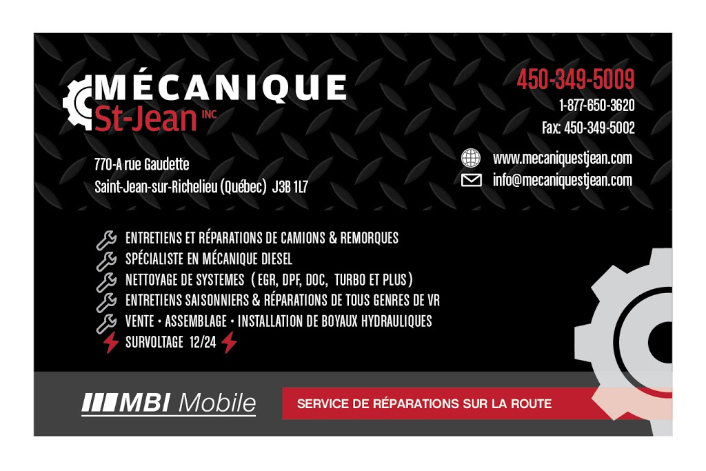 Mécanique St-Jean Inc. | 770A Rue Gaudette, Saint-Jean-sur-Richelieu, QC J3B 1L7, Canada | Phone: (450) 349-5009