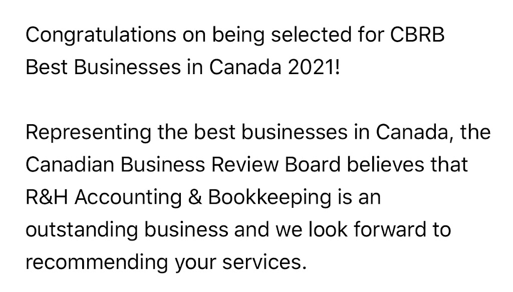 R&H Accounting & Bookkeeping | 110 Street, 162a Ave NW, Edmonton, AB T5X 1Z8, Canada | Phone: (780) 200-9246