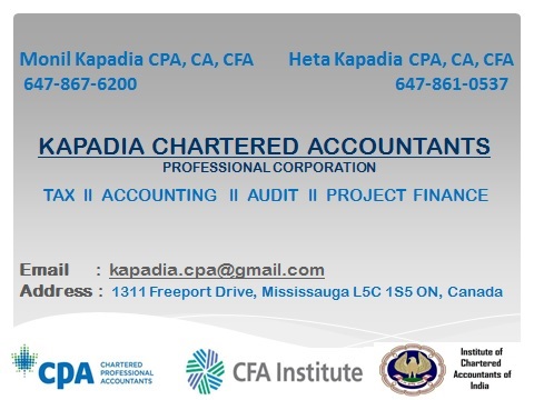 Tax Accountant in Mississauga - Monil Kapadia CPA, CA, CFA | 1311 Freeport Dr, Mississauga, ON L5C 1S5, Canada | Phone: (647) 867-6200