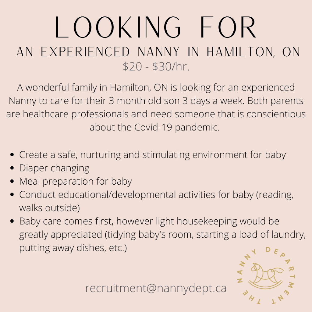 The Nanny Dept | 2525 Old Bronte Rd Unit 150, Oakville, ON L6M 4J2, Canada | Phone: (888) 402-5244