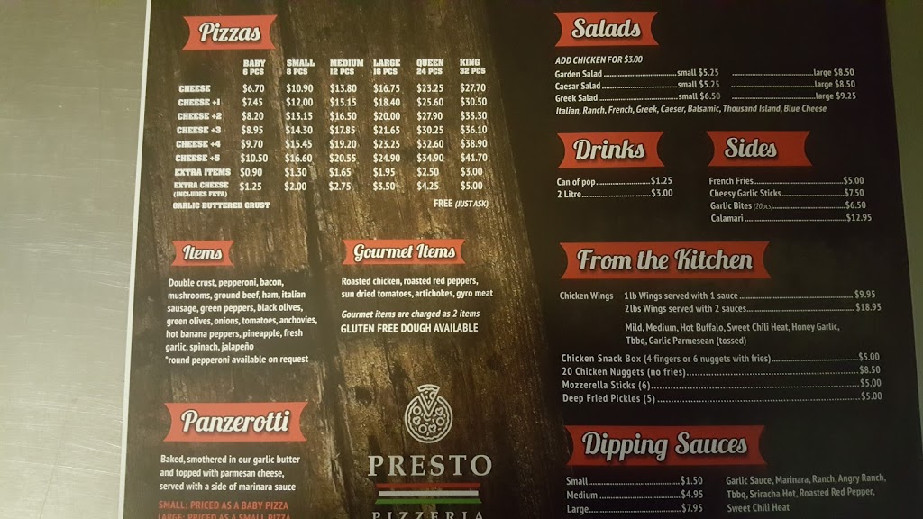 Presto Pizzeria | 601 Centre St #5, Belle River, ON N0R 1A0, Canada | Phone: (519) 728-2220