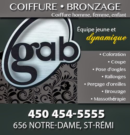 Gab Coiffure-Bronzage | 656 Rue Notre Dame, Saint-Rémi, QC J0L 2L0, Canada | Phone: (450) 454-5555