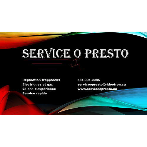 Service o presto | 4460 Rue des Roses # 107, Québec, QC G1G 6G1, Canada | Phone: (581) 991-0085