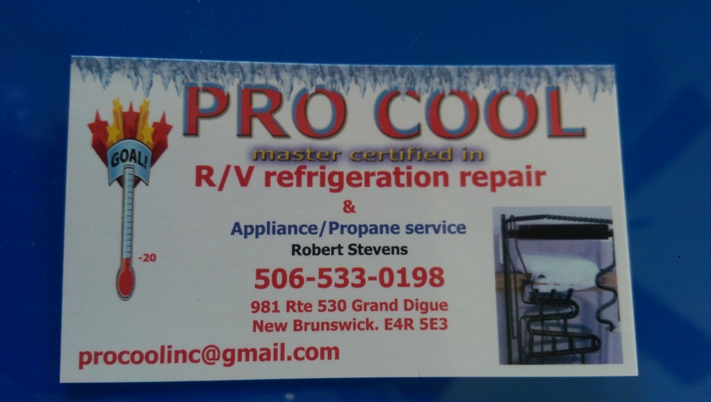 Pro Cool Inc. - R/V Refrigeration Repair | 981 Route 530, Grande-Digue, NB E4R 5E3, Canada | Phone: (506) 533-0198