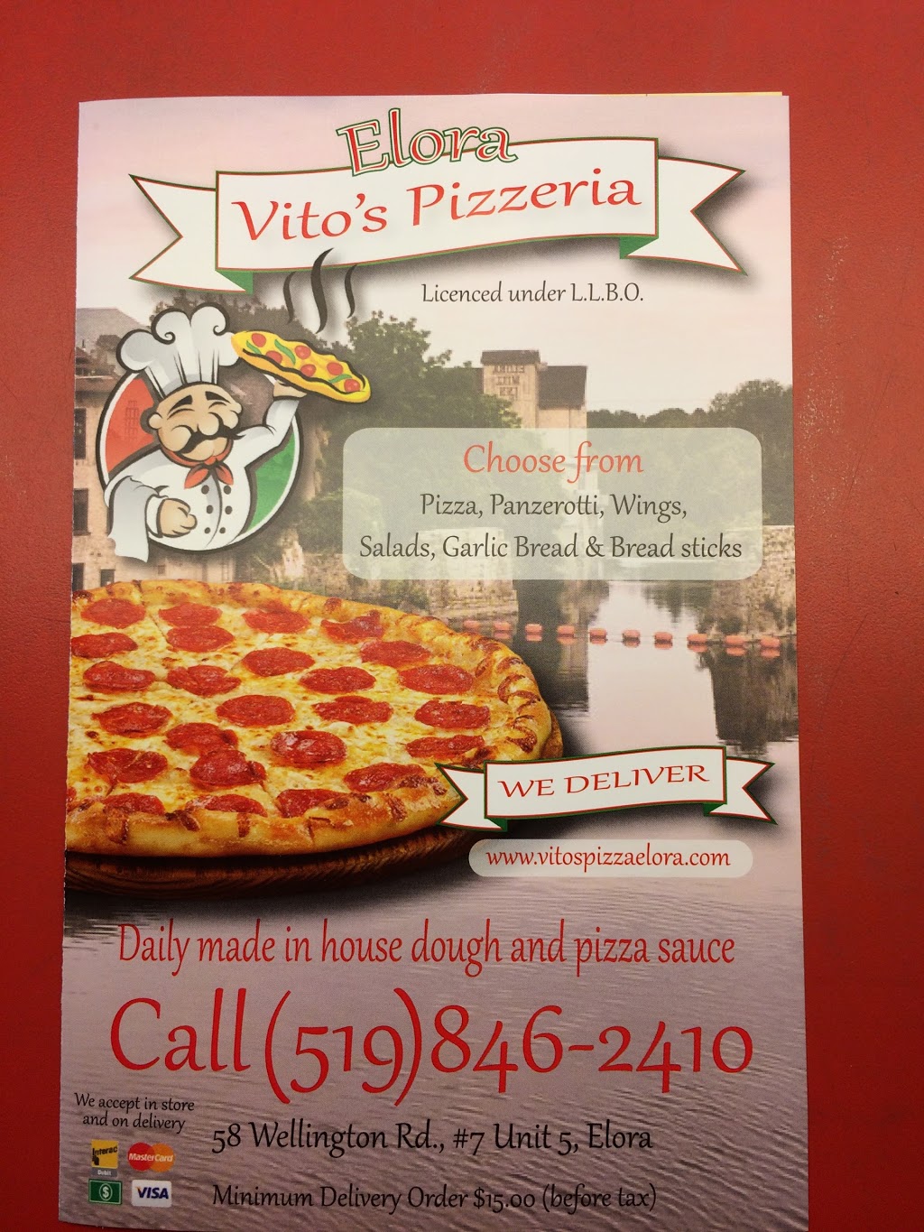 Vitos Pizza Elora | 58 Wellington Rd 7 #5, Elora, ON N0B 1S0, Canada | Phone: (519) 846-2410