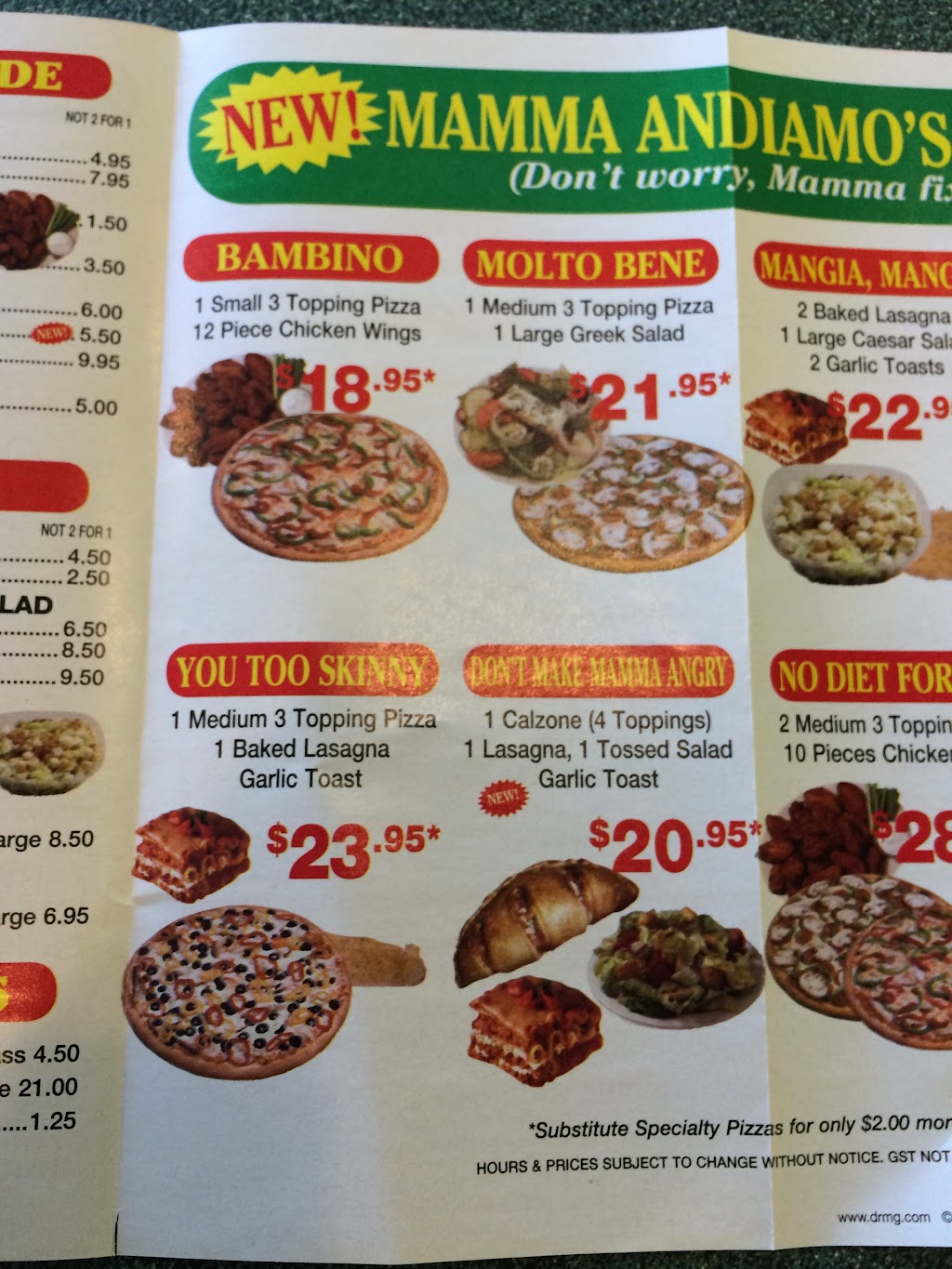 Andiamos Pizza And Pasta House | 20726 Lougheed Hwy., Maple Ridge, BC V2X 2R1, Canada | Phone: (604) 463-9292