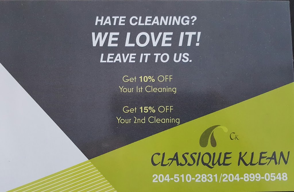Classique Klean Cleaning Services | Gemstone Cove, Winnipeg, MB R2P 2T7, Canada | Phone: (204) 899-0548