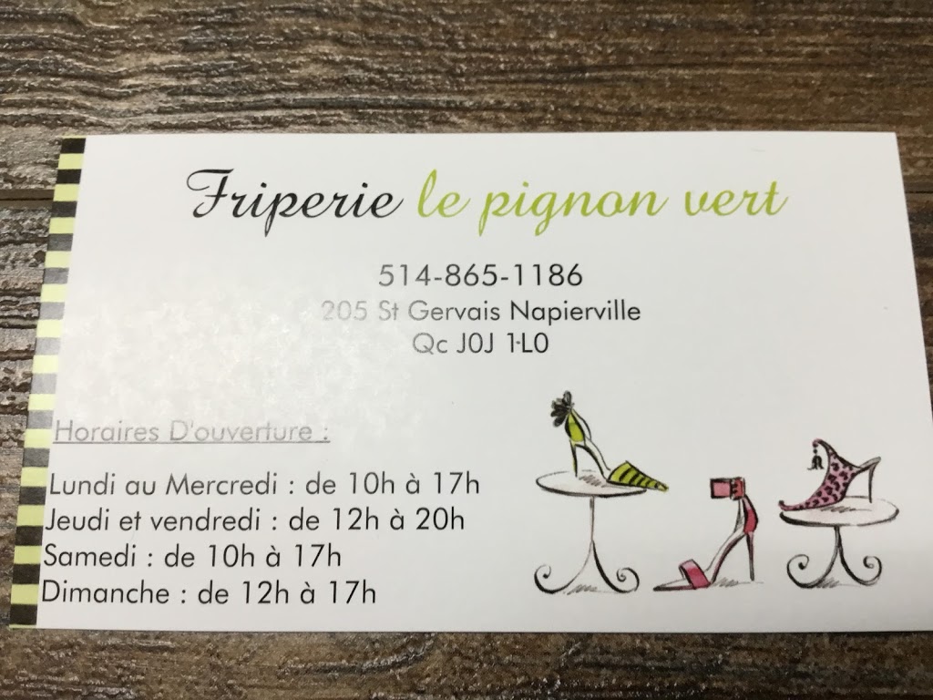 Friperie Le Pignon Vert | 205 Rue Saint-Gervais, Napierville, QC J0J 1L0, Canada | Phone: (438) 392-3932