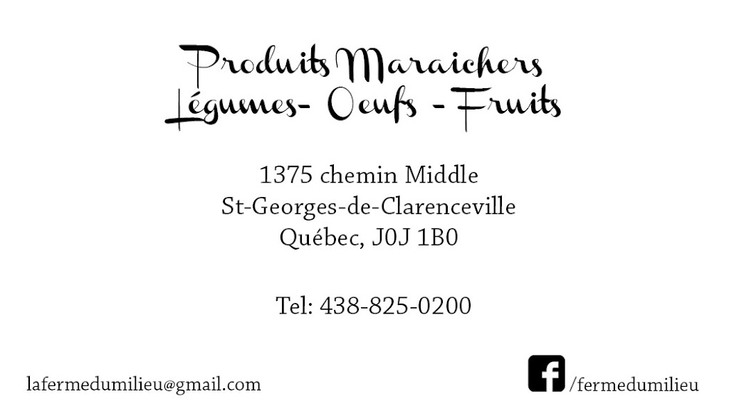 La Ferme du Milieu | 1375 Chem. Middle, Saint-Georges-de-Clarenceville, QC J0J 1B0, Canada | Phone: (438) 825-0200