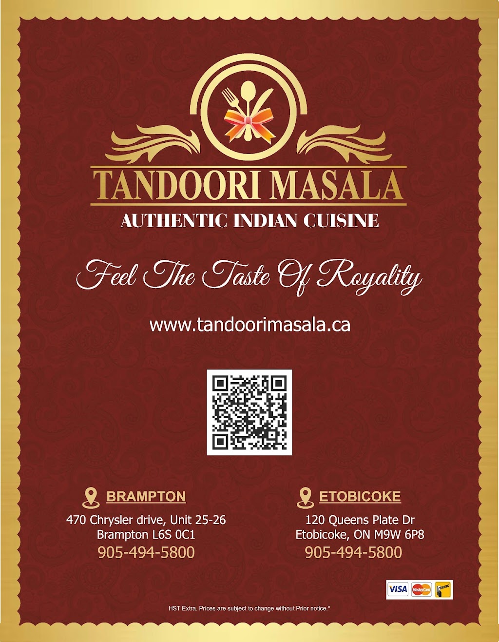 Tandoori Masala | 120 Queens Plate Dr, Etobicoke, ON M9W 0B4, Canada | Phone: (416) 747-7000