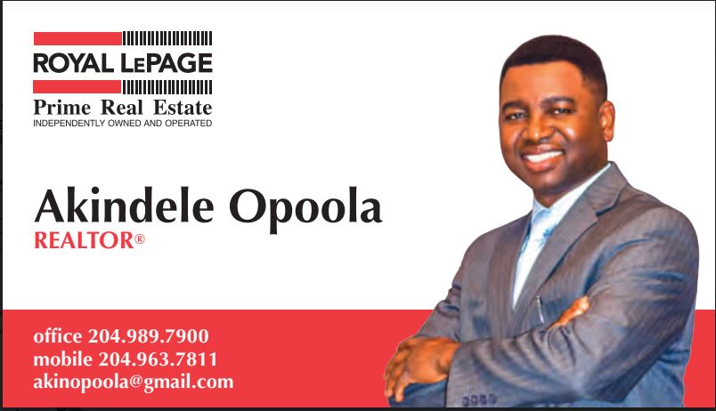 Akindele Opoola Realtor | Royal LePage Prime Real Estate, 1305 Kenaston Blvd, Winnipeg, MB R3P 2P2, Canada | Phone: (204) 963-7811