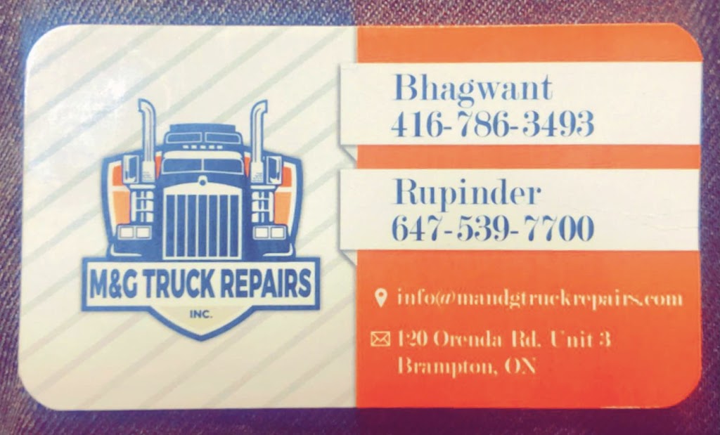 M & G TRUCK REPAIRS INC. | 120 Orenda Rd #3a, Brampton, ON L6W 1W2, Canada | Phone: (416) 786-3493