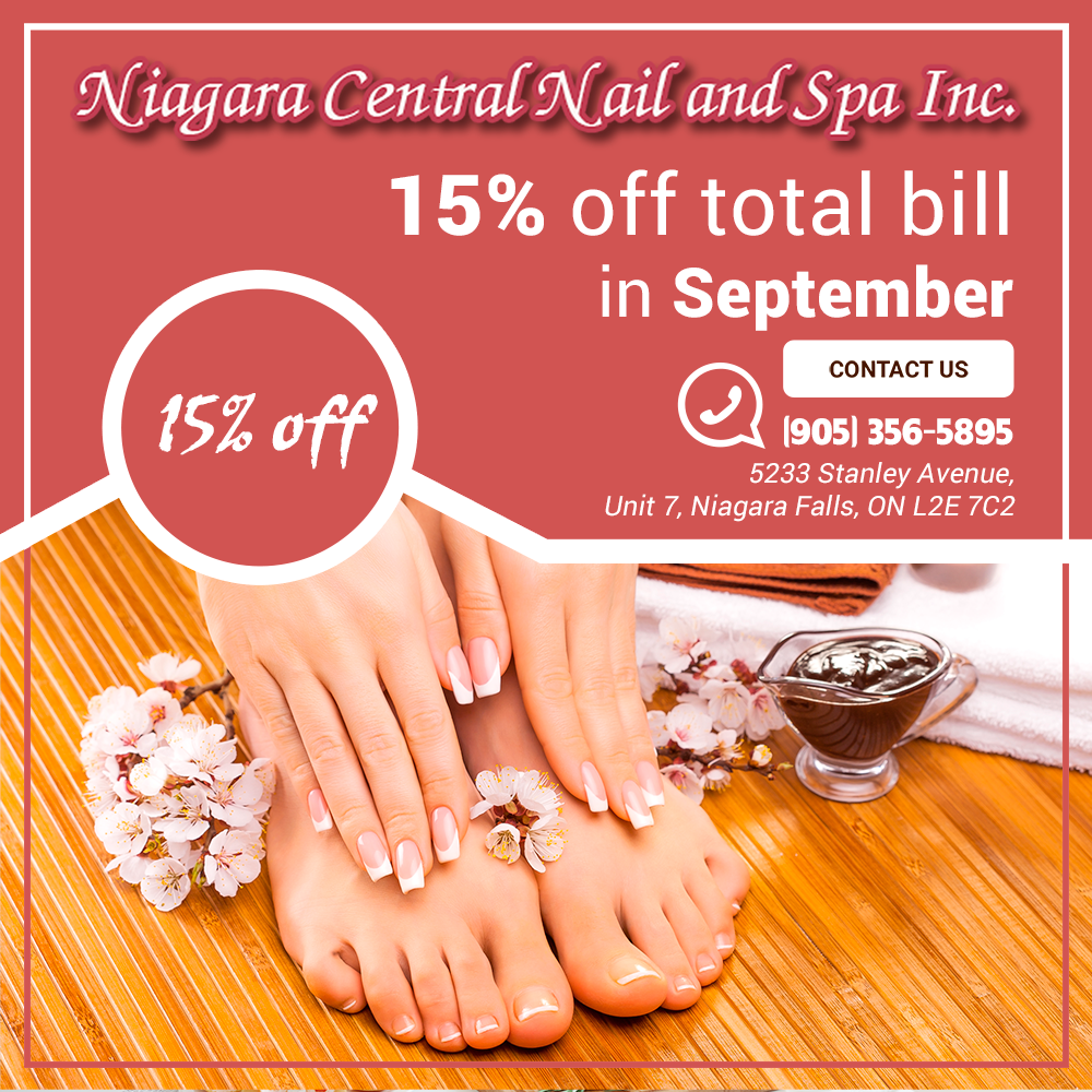 Niagara Central Nail & Spa | 5233 Stanley Ave Unit 7, Niagara Falls, ON L2E 7C2, Canada | Phone: (905) 356-5895