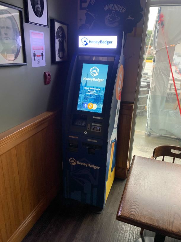 HoneyBadger Bitcoin ATM at Pioneers Pub | 10111 No. 3 Rd #200, Richmond, BC V7A 1W6, Canada | Phone: (604) 787-1220