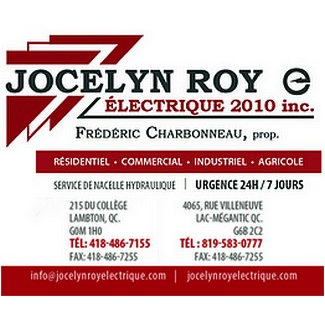 Jocelyn Roy Électrique 2010 inc | 4065 Rue Villeneuve, Lac-Mégantic, QC G6B 2C2, Canada | Phone: (819) 583-0777