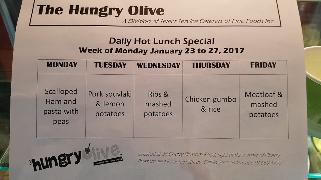 The Hungry Olive / Select Service Catering | 35 Cherry Blossom Rd, Cambridge, ON N3H 4R7, Canada | Phone: (519) 650-4777