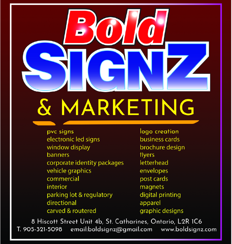 Bold Signz Inc. | 8 Hiscott St Unit 4B, St. Catharines, ON L2R 1C6, Canada | Phone: (905) 397-3382