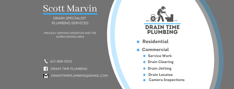 Drain Time Plumbing | 4784B Opinicon Rd, Perth Road, ON K0H 2L0, Canada | Phone: (613) 888-0552