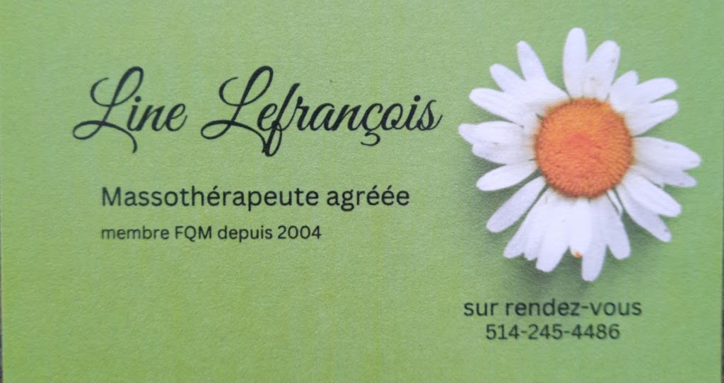 Massothérapie Line Lefrançois | 32 Rue Sainte-Julie, Vaudreuil-Dorion, QC J7V 1B7, Canada | Phone: (514) 245-4486