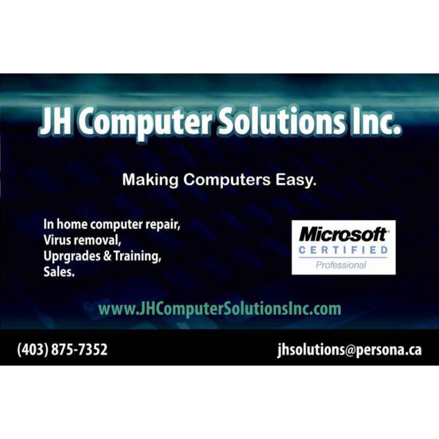 JH Computer Solutions Inc. - Mobile Computer Repair & Virus Remo | 110 Lakeview Shores, Chestermere, AB T1X 1H1, Canada | Phone: (403) 875-7352