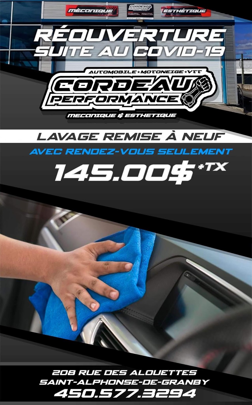 Cordeau Performance | 208 Rue des Alouettes, Saint-Alphonse-de-Granby, QC J0E 2A0, Canada | Phone: (450) 577-3294