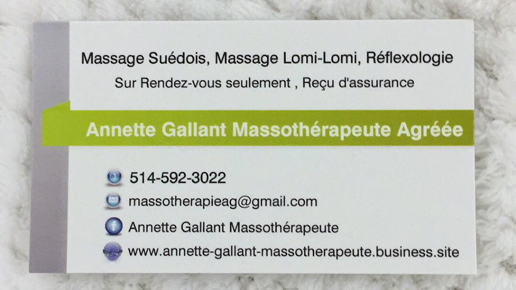 Annette Gallant Massothérapeute Agréé | 1 Rue Monast, Saint-Mathias-sur-Richelieu, QC J3L 6B3, Canada | Phone: (514) 592-3022