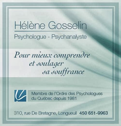 Hélène Gosselin, Psychologue - Psychanalyste | 310 Rue de Bretagne, Longueuil, QC J4H 1R2, Canada | Phone: (450) 651-9963