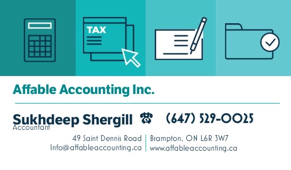 Affable Accounting Inc. | Brampton, ON L6R 3W7, Canada | Phone: (647) 529-0025