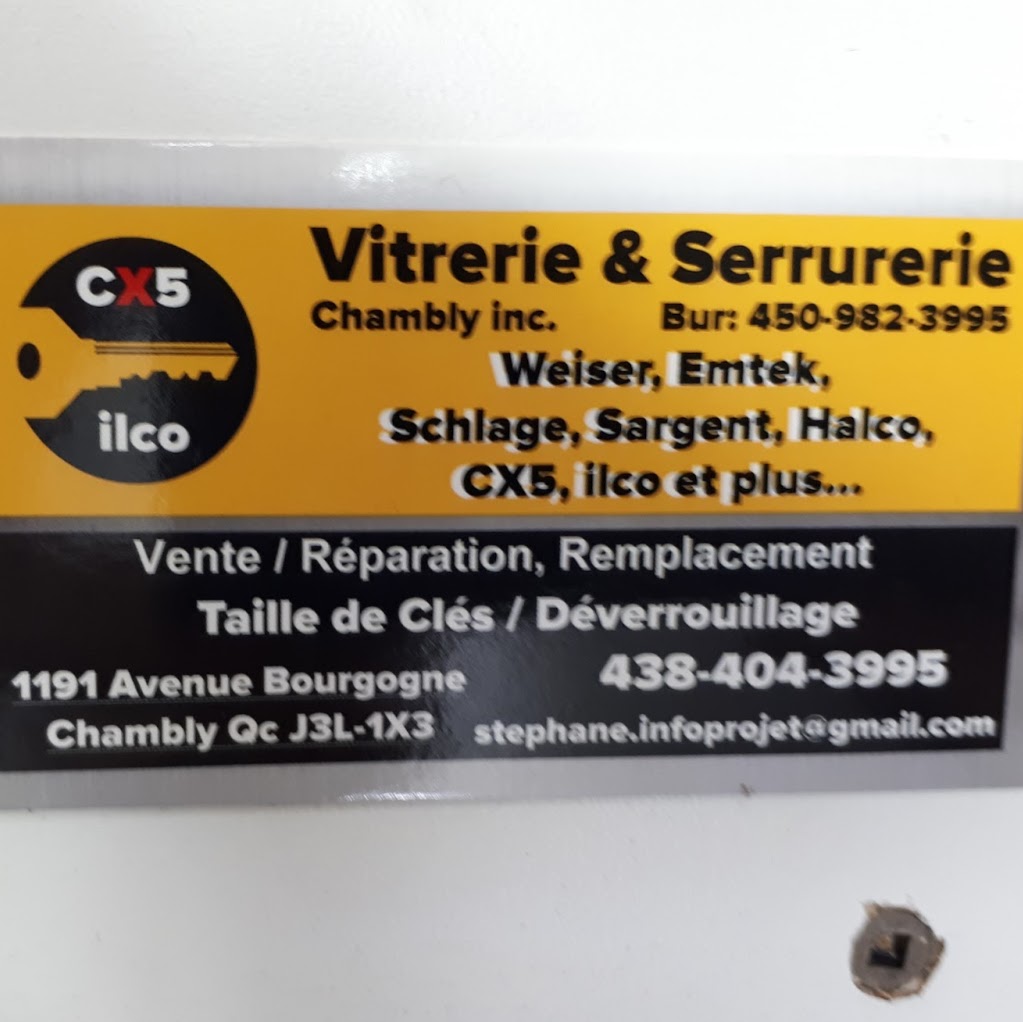 Serrure Chambly inc | 1191 Avenue Bourgogne, Chambly, QC J3L 1X3, Canada | Phone: (450) 982-3995