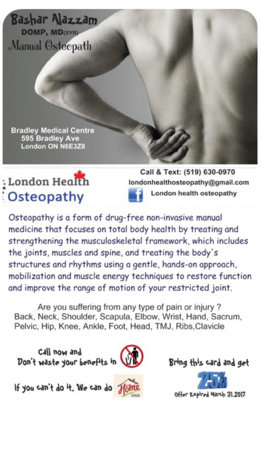 London Health Osteopathy | 151 Pine Valley Blvd #5, London, ON N6K 3T6, Canada | Phone: (519) 630-0970