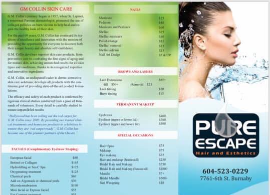 Pure Escape Hair and Esthetics | 7761 6th St, Burnaby, BC V3N 3M9, Canada | Phone: (604) 523-0229