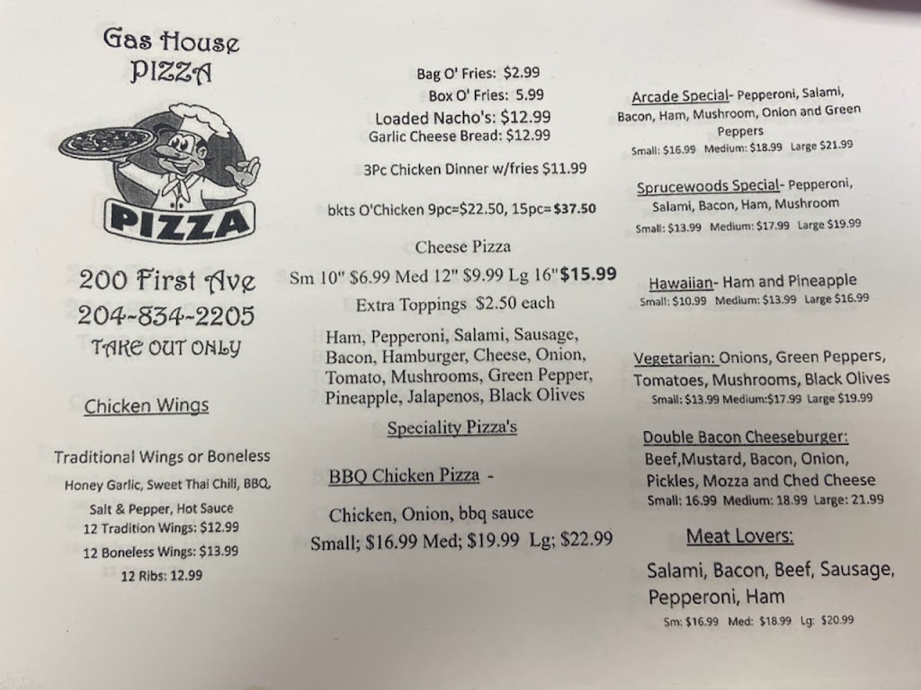 Gas House Pizza | 200 1st Ave, Carberry, MB R0K 0H0, Canada | Phone: (204) 834-2242