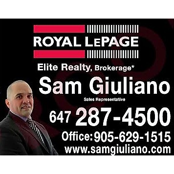 Royal Lepage Elite Realty, Sam Giuliano | 5160 Explorer Dr. #7, Mississauga, ON L4W 4T7, Canada | Phone: (647) 287-4500