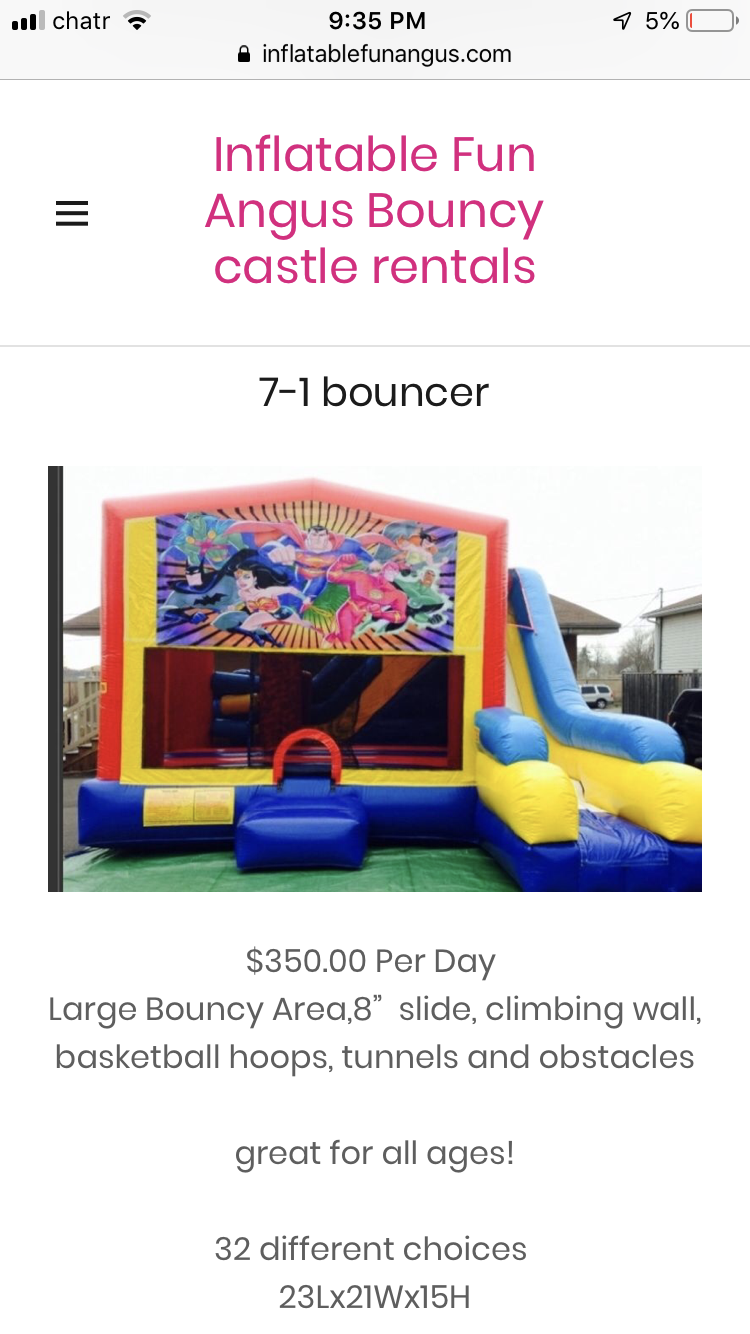 Inflatable Fun Angus Bouncy castles | 22 Michael St, Angus, ON L0M 1B5, Canada | Phone: (705) 984-6801