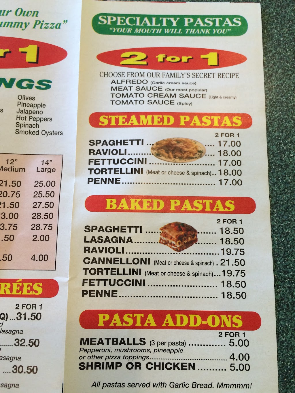 Andiamos Pizza And Pasta House | 20726 Lougheed Hwy., Maple Ridge, BC V2X 2R1, Canada | Phone: (604) 463-9292