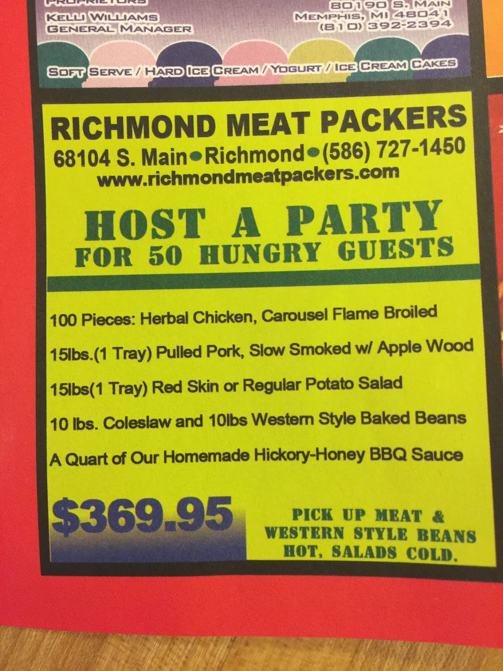 Richmond Meat Packers | 68104 Main St, Richmond, MI 48062, USA | Phone: (877) 727-1450