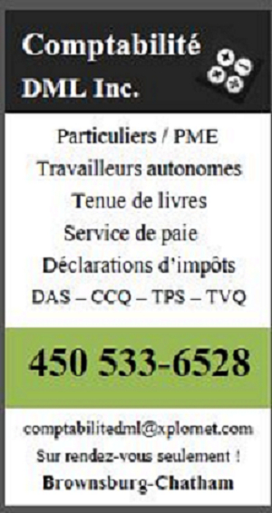 Comptabilité DML Inc | 42 Rue Gisèle, Brownsburg, QC J8G 1C2, Canada | Phone: (450) 533-6528