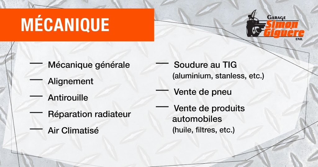 Garage Simon Giguere | 108 Chemin des Bois-Francs, Sainte-Aurélie, QC G0M 1M0, Canada | Phone: (418) 593-3292