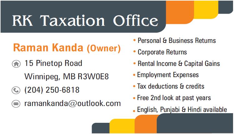 RK Taxation Office | 15 Pinetop Rd, Winnipeg, MB R3W 0E8, Canada | Phone: (204) 250-6818