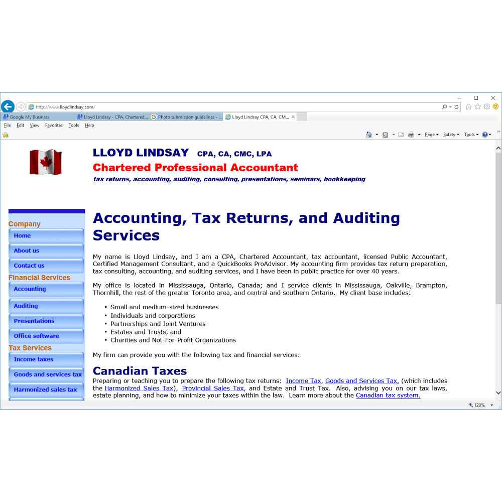 Lloyd Lindsay - CPA, Chartered Professional Accountant, CMC, LPA | 1166 Carlo Ct, Mississauga, ON L4W 3N6, Canada | Phone: (905) 629-8498