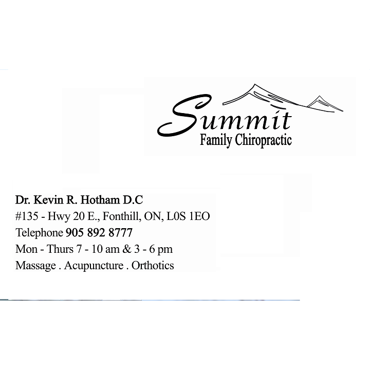 Summit Family chiropractic | 135 Hwy 20 E, Fonthill, ON L0S 1E0, Canada | Phone: (905) 892-8777
