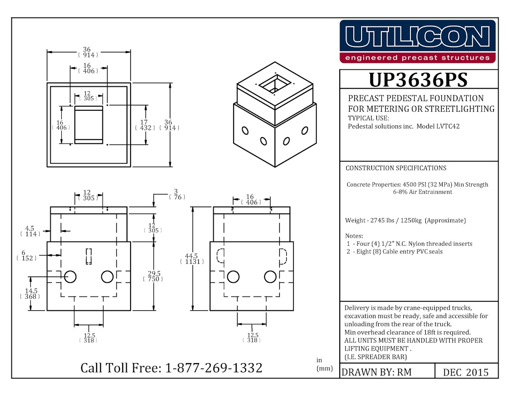 Utilicon Engineered Precast Structures | 285 Dissette St, Bradford, ON L3Z 3G9, Canada | Phone: (905) 778-8400