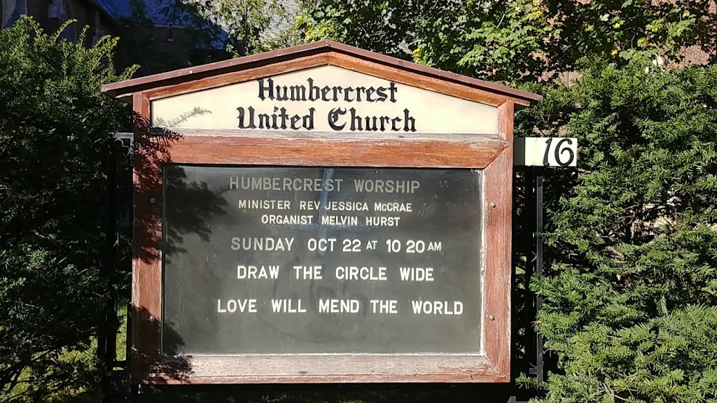 Humbercrest United Church | 16 Baby Point Rd, Toronto, ON M6S 2E9, Canada | Phone: (416) 767-6122