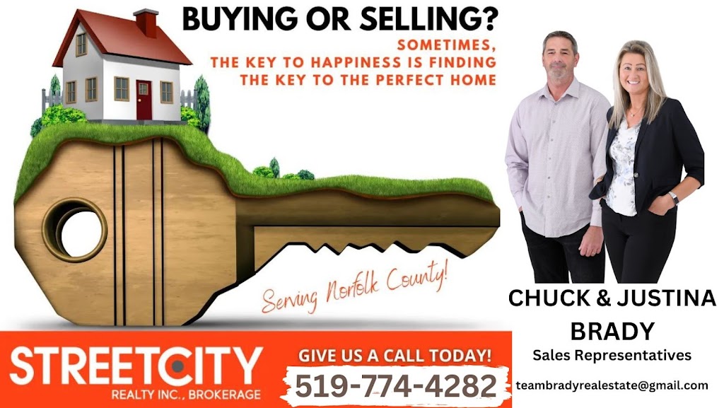 Justina Brady & Chuck Brady REALTORS - StreetCity Realty Inc | 47 Redbud Crescent, Simcoe, ON N3Y 0B7, Canada | Phone: (519) 774-4282